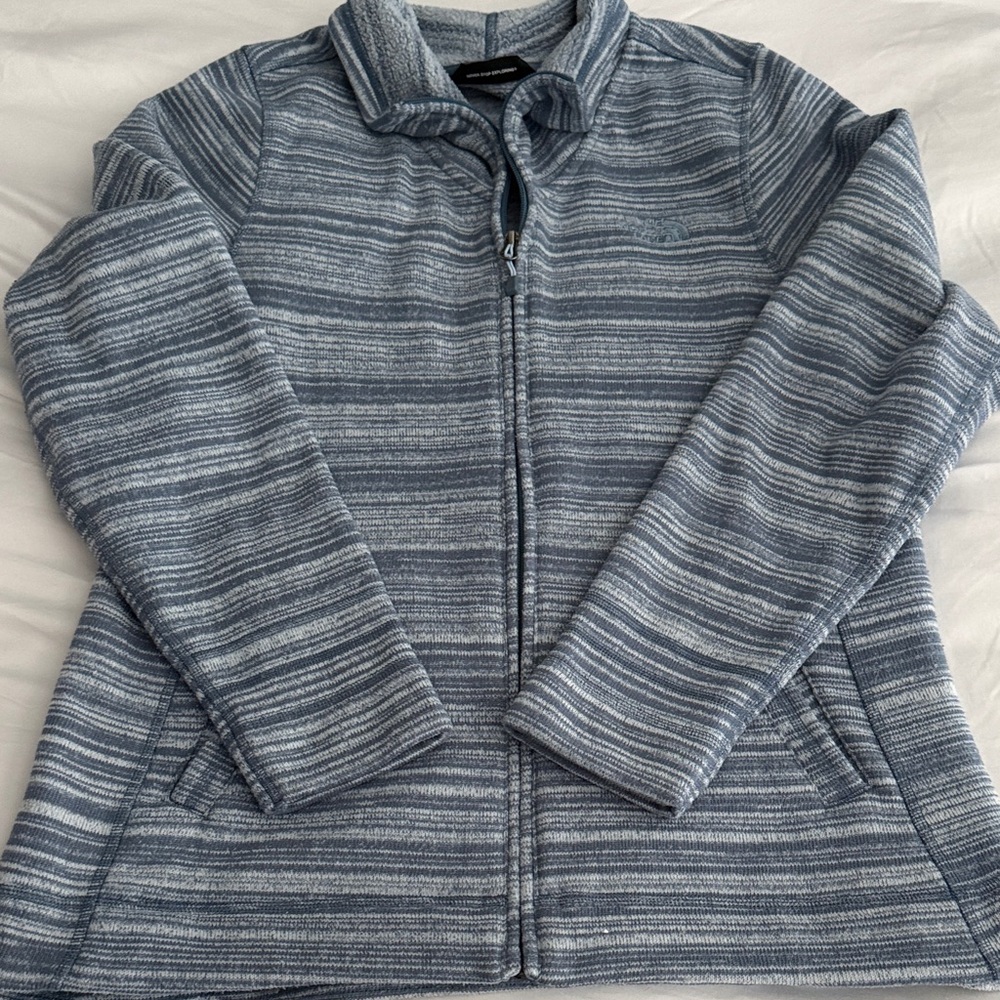 Striped Blue Zip-Up fleece zip up